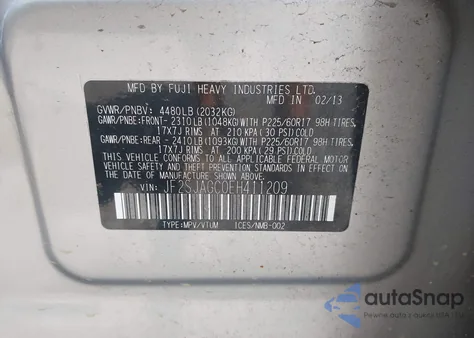 2014 Subaru Forester 2.5I Premium from USA, damaged, VIN JF2SJAGC0EH411209